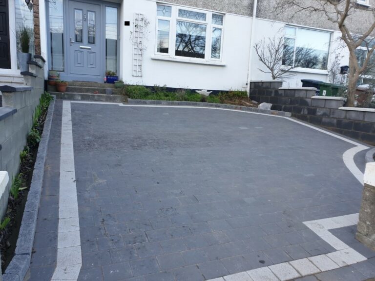Corrib Driveway with Silver Granite Cobble Border in Coolock, Dublin