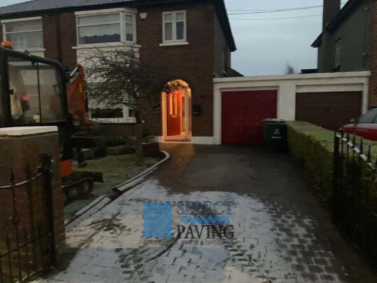 Gold Gravel Driveway with Granite Pathway in Dublin