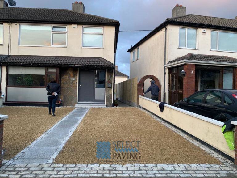 Gravel Driveway with Cobblestone Footpath and Fencing in Templeogue, Dublin