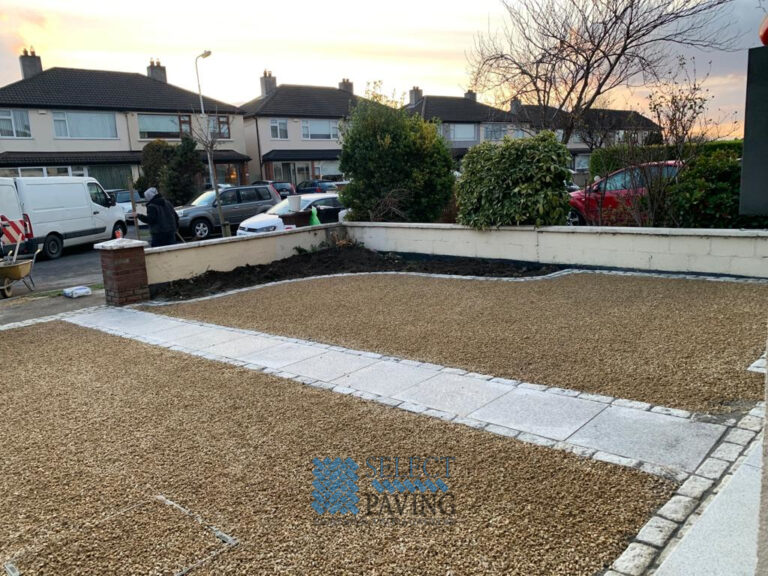 Gravel Driveway with Cobblestone Footpath and Fencing in Templeogue, Dublin