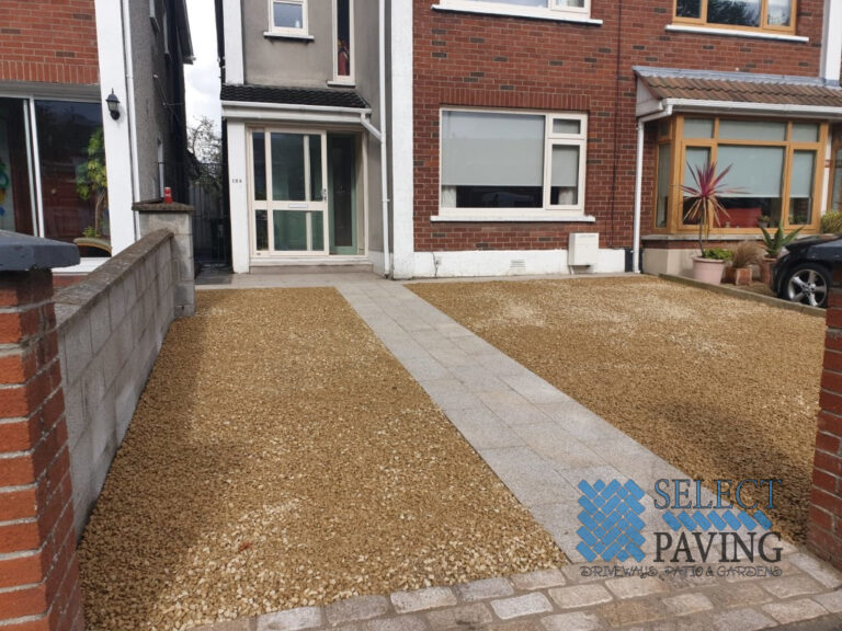 Gravel Driveway with Granite Path and Cobbled Apron in Whitehall, Dublin
