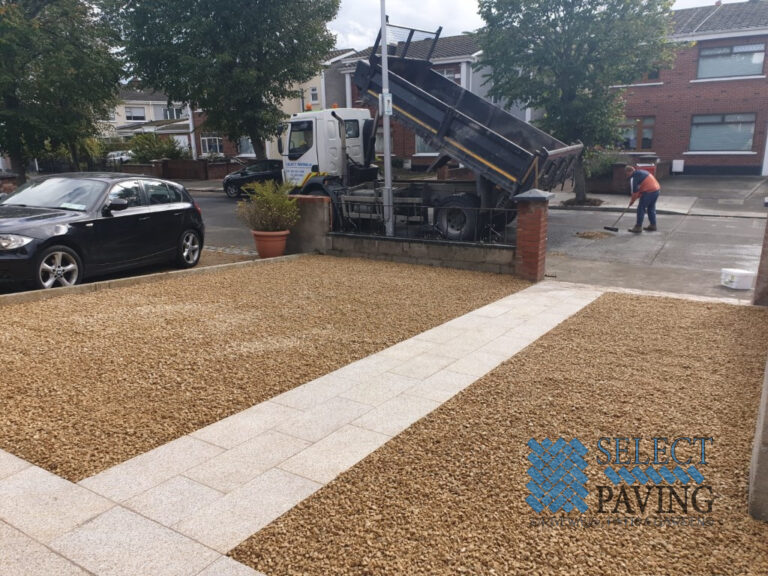 Gravel Driveway with Granite Path and Cobbled Apron in Whitehall, Dublin