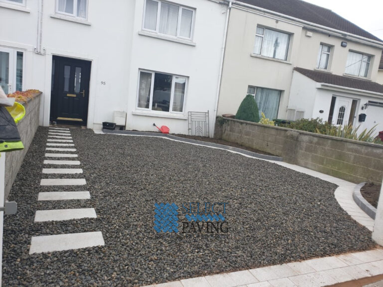 Gravel Driveway with Granite Stepping Stones in Whitehall, Dublin