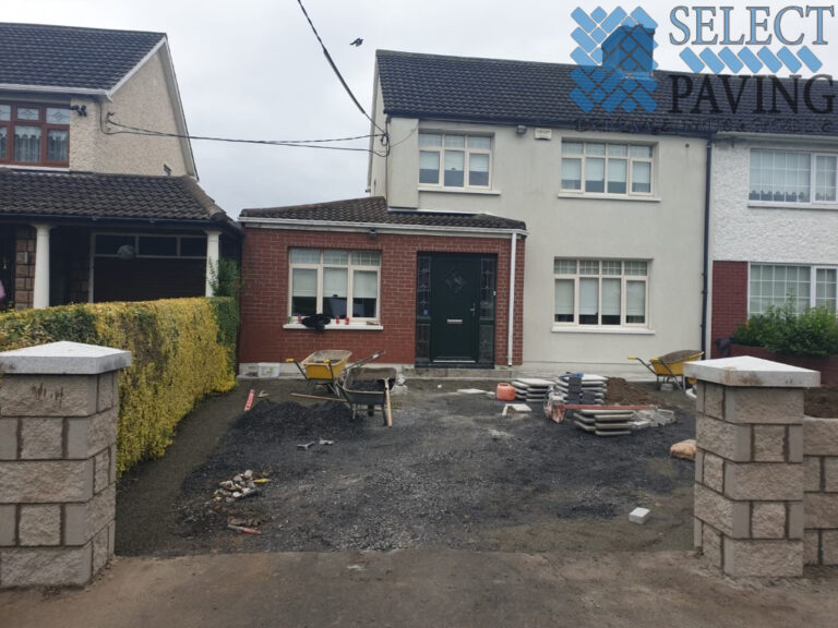 Gravel Driveway with New Pillars in Artane, Dublin