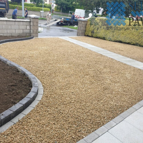 Gravel Driveway with New Pillars in Artane, Dublin
