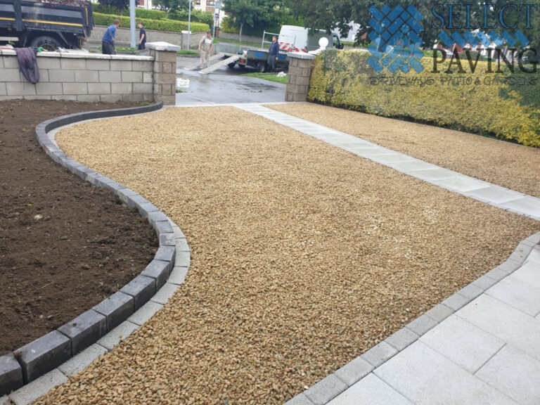Gravel Driveway with New Pillars in Artane, Dublin