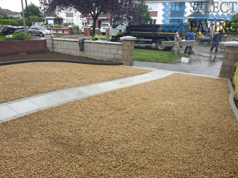 Gravel Driveway with New Pillars in Artane, Dublin