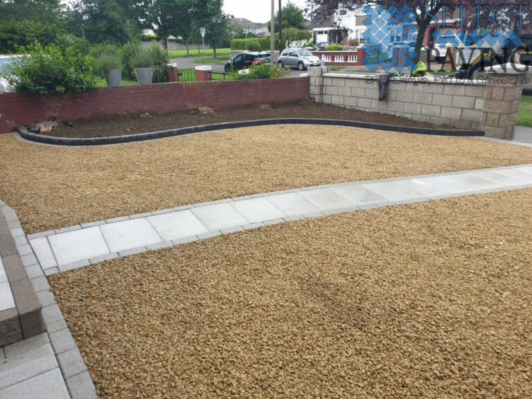 Gravel Driveway with New Pillars in Artane, Dublin