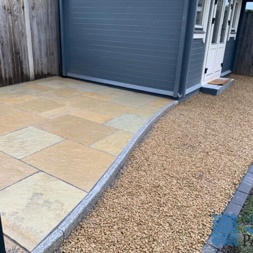 Limestone Patio with Gravel Pathway in Dublin