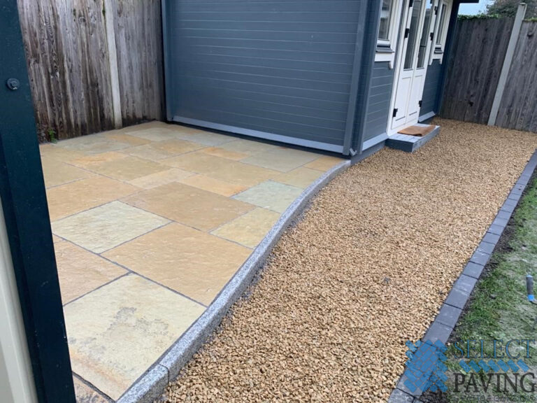 Limestone Patio with Gravel Pathway in Dublin