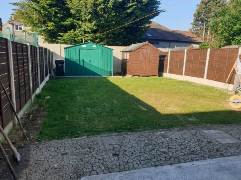 Patio with Belvedere Curragh Gold Slabs in Ballymun, Dublin