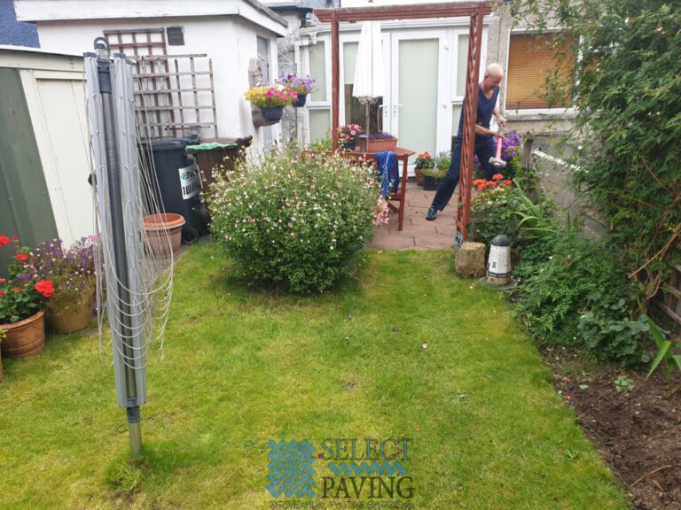 Patio with Belvedere Flags and Cobblestone Border in Rathfarnham, Dublin