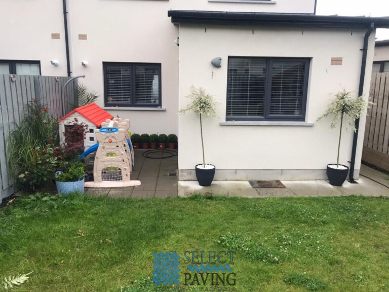 Patio with Boxed Flower-Beds and Roll-Out Grass in Lucan, Dublin