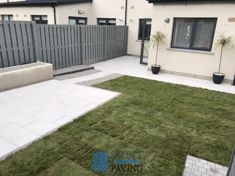 Patio with Boxed Flower-Beds and Roll-Out Grass in Lucan, Dublin