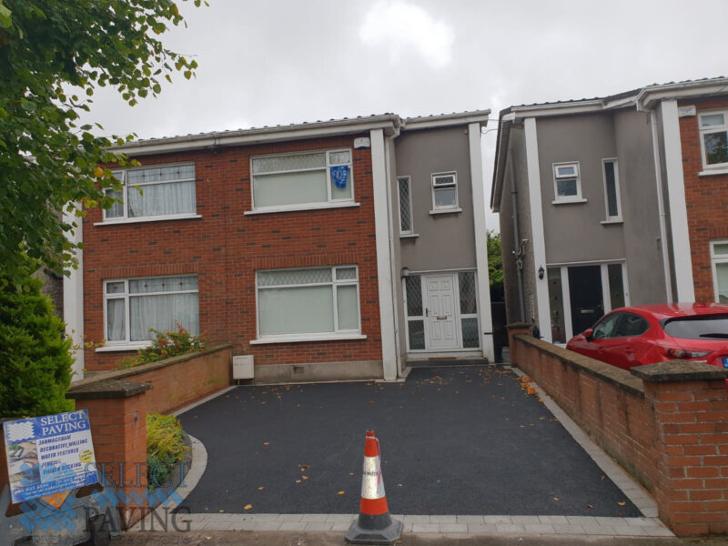 New Driveway Laid With Tarmac and Granite Border in Dublin