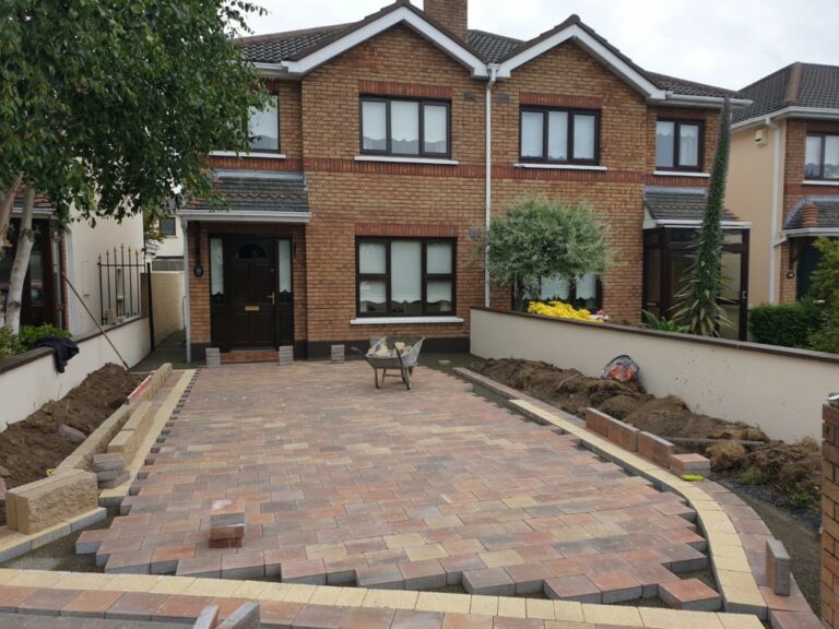 Tegula Paving Driveway with Raised Flower-Beds in Howth, Dublin