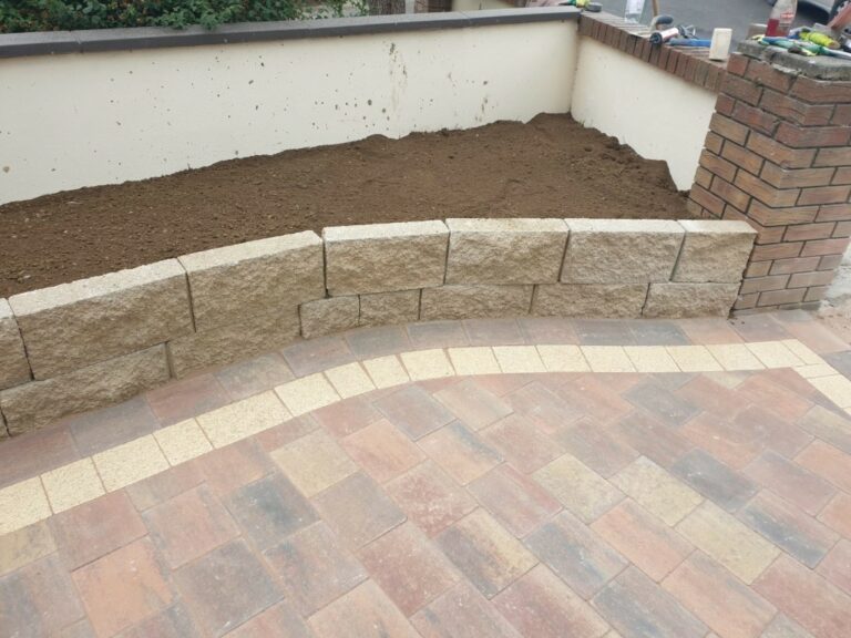 Tegula Paving Driveway with Raised Flower-Beds in Howth, Dublin